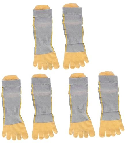 INOOMP 3stücke Fünf Finger Sport-laufsocken Atmungsaktiver Baumwolle Rutschfestes Design Für Und Sportaktivitäten -gelb