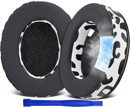 SOULWIT Cooling-Gel Earpads Replacement for Sony WH-1000XM4 (WH1000XM4) Headphones, Ear Pads Cushions with High-Density Noise Isolation Foam, Added Thickness, Without Affecting Sensor - Snow Leopard
