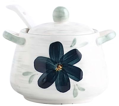 Zuccheriera in ceramica, contenitori per spezie, Zuccheriera con doppio manico con coperchio e cucchiaio, barattolo for zucchero in ceramica da 400 ml, zuccheriera in porcellana stampata, for bar-rosa