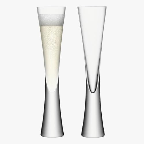 Sihanoukville Set di 2 calici da champagne in cristallo soffiato a mano, 141,7 g, confezione da 2 calici da champagne, per matrimoni, inaugurazione della casa, brindisi, feste o qualsiasi occasione