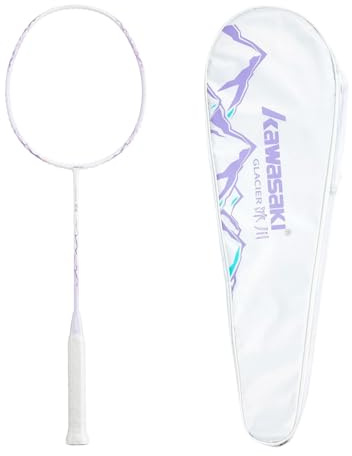 Kawasaki Carbon Badminton Schläger mit Schlägertasche Glacier