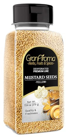 GranAroma Yellow Mustard Seeds, Mild Flavor, Dips & Dressings, For Homemade Mustard (13.4 Ounce)