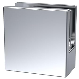 Balterley Shower Screen Support Foot, Square Glass Shower Screen Support Foot, Floor Bracket for Wetroom Screens, Bracket Supports for Wet Room Glass Showers - 44 x 30 x 45mm (Chrome)
