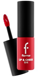 Flormar Lip & Cheek Tint - 2-in-1 Lippen- & Wangen-Tint – Flüssiger Lip Tint mit langanhaltender Formel, intensiver Farbe & feuchtigkeitsspendender Pflege – 1 Scarlet Ruby