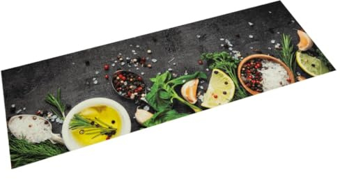 vidaXL Küchenteppich Waschbar Gewürze 45x150 cm Samt