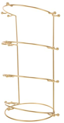 VALICLUD Organizer per Fasce e Gioielli in Lega di Zinco a 4 Livelli, Porta Copricapo Oro Elegante per Esposizione di Corone da Sposa e Accessori Chioma