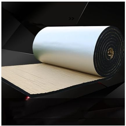ZXCVBNAS Schallschutz Dämpfungsmatte，Aluminiumfolienschicht und geschlossenzelliger PE-Schaum, Automobil-Isoliermatte, for Motorhaube,Wintergarten,Klimaanlagenrohr, Hitzeschild(10MM(THK),4m²)