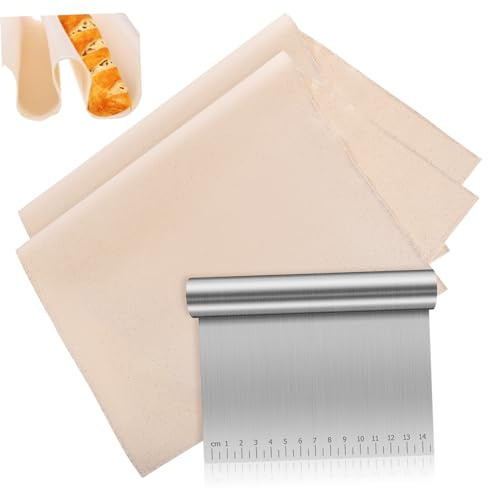 Ciieeo 1 Set Couteau À Nouilles En Acier Inoxydable Coupe-Pâte Boulangers Couche Banc Grattoir Tissu À Pâtisserie Pour Rouler La Pâte Couche Pour Pâte À Coupe-Pâtisserie Pour La Cuisson