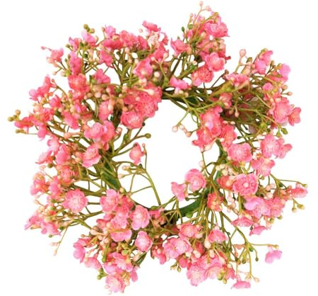 artplants.de Deko Schleierkraut Kranz LITAGO, rosa-pink, Ø20cm - Kunstkranz