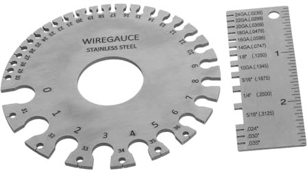 Anneome Precision Metal Thickness Gauge Stainless Steel Welding Ruler Set Measurement Movement Gauge