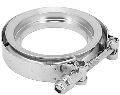 HELEVIA 3in V a Banda Flange Kit Flange Sostituzione in Acciaio Inossidabile per, Soluzioni di Fissaggio Durevoli nei Sistemi di Scarico, Ottima Tenuta e Installazione Facile