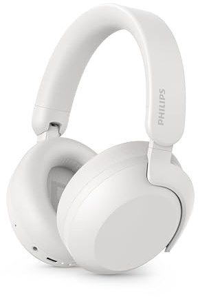 Philips TAH8000EWT/00 Casque Bluetooth Supra-auriculaire sans Fil – réduction du Bruit, 70 h d’autonomie, Compatible avec l’Assistant Vocal, idéal pour Les Voyages – Blanc