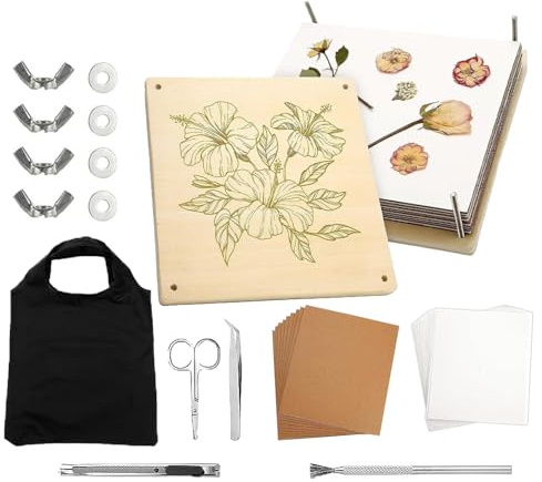 Genérico Kit de Flores Prensadas - Herramienta de Madera para Plantas Secas | Herramienta de Secado de 28x28 cm 10 Capas para Manualidades Adultos Niños Elaboración de Marcadores