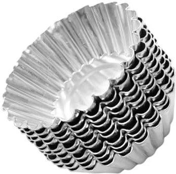 ETHZZLE 40pcs Nonstick Metal Baking Cups Tinplate Tart for Egg Tarts Cupcakes Muffins Pies Quiche Souffles Custard Cakes Quick Heat Conductivity Easy
