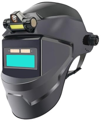 F Fityle Casco de soldadura y capucha ligera para soldar Protección para ojos y rostro Gran Máscara de soldador fría Oscurecimiento automático para