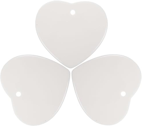 COHEALI Artigianato Fai da Te in Ceramica a Forma di Cuore Set di 3 Ciondoli Bianco e Promemoria Decorativo per Bambini, come Decorazioni per Chiese
