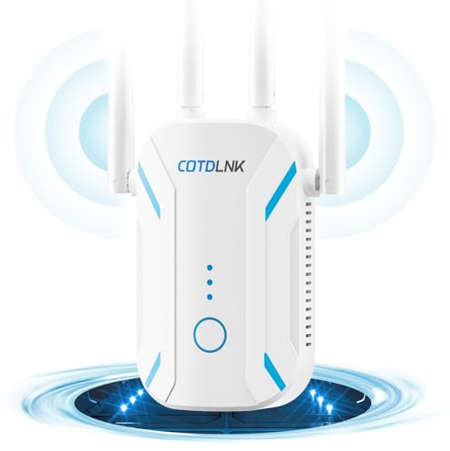 2026 COTDLNK Répéteur WiFi Puissant Amplificateur WiFi 1200Mbps | avec PA intégré | Double Bande 5GHz et 2,4GHz | Amplificateur de Signal Internet sans Fil | Configuration Facile