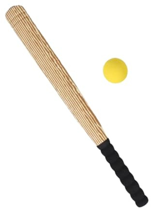 wisoolkic Roliga sporter basebollträ och bollset övning för föräldrar och barn lagspel inomhus och utomhusspel för barn roliga aktiviteter basebollträ och bollset för, Träådringsfärg, 54 cm