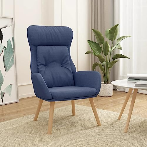 HBFDSFG Relaxsessel aus Stoff mit Dicker Polsterung, massivem Gummibaumholz und Metallrahmen für stabilen Sitzkomfort im Wohnzimmer