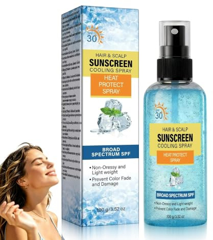 Haar Kopfhaut Sonnenschutz Spray, Kopfhautschutz LSF 30 UV-Schutzspray, Leichtes & Nährendes für Kopfhaut und Scheitel, Schützt vor Schäden und Austrocknung für Outdoor, Strand (1PC)