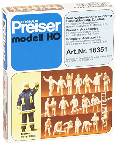 Preiser 16351 Notfall Moderne Deutsche Feuerwehrleute unlackiert Figuren-Set Paket (20) Figuren & Ausrüstung HO Modellfigur