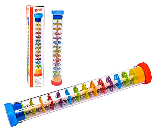 goki 61947 Regenstab, 34 cm, Klanginstrument aus Holz und Kunststoff, sensorisches Spielzeug für Kleinkinder ab 12 Monaten