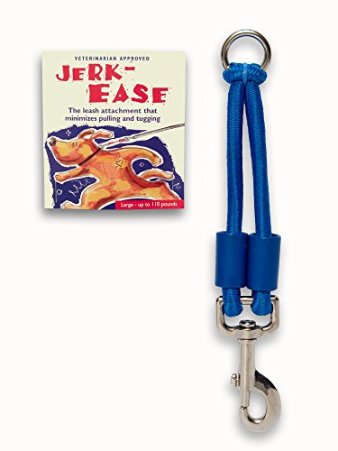 JERK-EASE BUNGEE HUNDKOPPLÄNGD - Patenterad stötdämpartillbehör skyddar dig och dina hundar — fungerar med valfritt koppel och halsband eller sele — ett måste för infällbara koppel – plektrum storlek