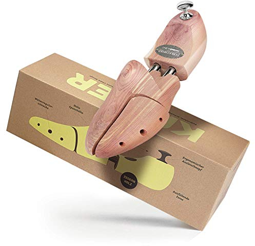 Schlesinger – TESTSIEGER 1 Paar Premium Herren Schuhspanner aus edlem Zedernholz für eine optimale Schuhpflege. Modell Kaiser. Größe 35 – 52 (37/38, Silber)