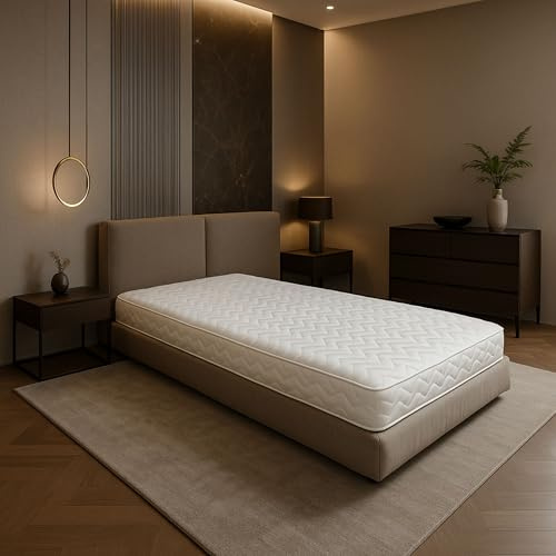 Provence literie Matelas 70x190 x 19,5 cm - Ferme - Spécial Sommier Electrique - 5 Zones de Confort - Noyau Mousse 35 Kg/m3 HD Haute Résilience - Hypoallergénique