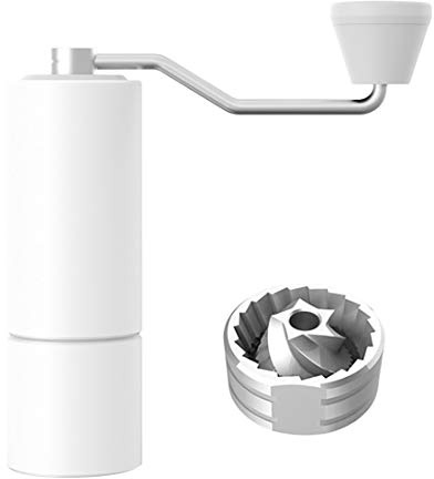 TIMEMORE Molinillo de café manual Chestnut C2, rebaba cónica de acero inoxidable, posicionamiento de doble rodamiento, molino portátil más rápido de eficiencia de molienda Espresso a grueso (blanco)