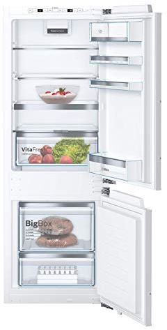 Bosch KIS77ADD0 Serie 6 Einbau-Kühl-Gefrier-Kombination, 158 x 56cm Nische, 164 L Kühlen & 61 L Gefrieren, Flachscharnier, Made in Germany, VitaFresh plus 2x längere Frische, LowFrost seltener abtauen