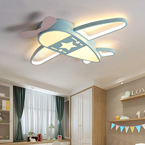LED Deckenleuchte Kinder Ultra Dünn Schön Flugzeug Deckenlampe Schlafzimmer Babylampe Kinderzimmer Moderne Wohnzimmer Kindergarten Acryl Lampe Dekoratives Metall Lüster,Minzgrün,76cm dimmable