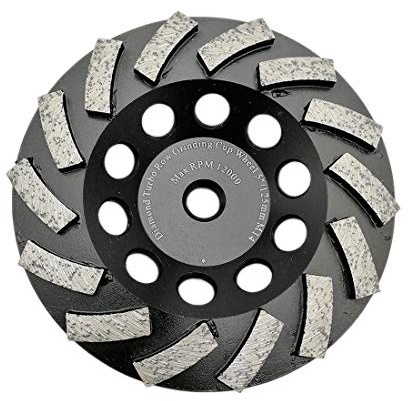 DT-DIATOOL Diamant-Schleiftopf 5 125mm x M14 geschweißt Turbo Reihenscheibe für Beton Ziegel Hartstein Granit Marmor