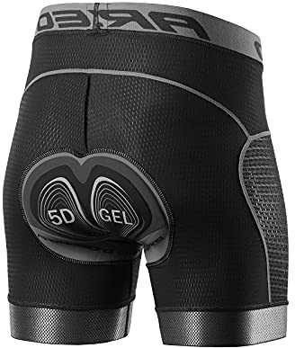 ARSUXEO Cykelunderkläder för män 3D gel vadderade cykelshorts för män cykelshorts cykelfoder, Grå, M