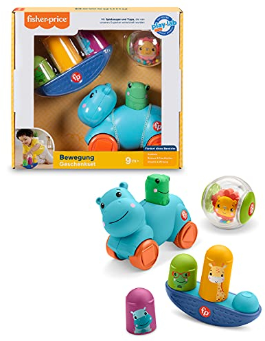 Fisher-Price HFJ94 - Bewegung Geschenkset, Spielset mit Aktivitätsspielzeugen, Babyspielzeug ab 9 Monaten