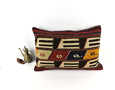 Kelim Kissen 40x60 cm Handgefertigt Kissenbezüge Türkisch Lendenkissen Dekorative Kissenhülle Dekokissen Zierkissen Sofakissen Teppiche Ethnische Kilim Kissenbezug code 3908