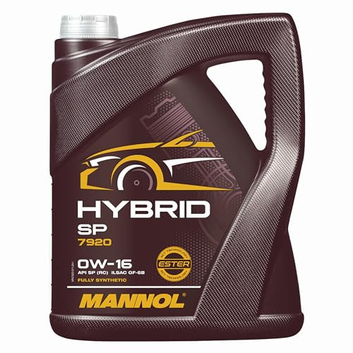 MANNOL Huile moteur HYBRID 0W-16 API SP-RC SP 5 L Compatible avec TOYOTA Yaris 3/5 portes P13, SUZUKI SWIFT V AZ, HONDA HR-V RU