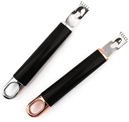 ARFUKA 2 Stück Zestenreißer Zestenreibe Zitronenschaber Edelstahl Zester Reibe Küchenreibe Orange Citrus Küchenschäler Werkzeug Handheld Obst Orangenschäler Küchenwerkzeuge mit Kanalmesser