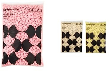 Enthaarungswachs in Perlen 400g. SELAS. Zur Auswahl: Haarentfernung ohne Streifen, für alle Bereiche und Hauttypen. (Hagebutte). Wachsperlen, brazilian wax, hartwachs,professionelle.