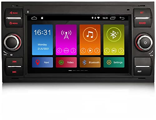 GONFEN 32GB Android 12 Autoradio Für FORD Focus C/S-Max Mondeo Transit Connect Fiesta Fusion Galaxy Kuga Navi CarPlay DSP WiFi SD Bluetooth A2DP Lenkradkontrolle DAB+ Quad-Kern GPS OBD TPMS DVB-T2 DVR
