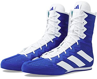 adidas Scarpe da boxe unisex per adulti Box Hog 4, Blu lucido/bianco/blu preamato, 10 Women/9 Men