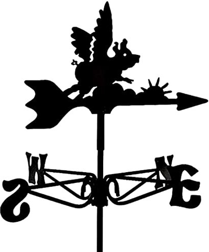 ZAANU Banderuola segnavento per Tetto in Ferro battuto in Stile Europeo, banderuola con Pollo Gallo, indicatore di direzione del Vento con Ornamento a Cavallo (Stile 2)