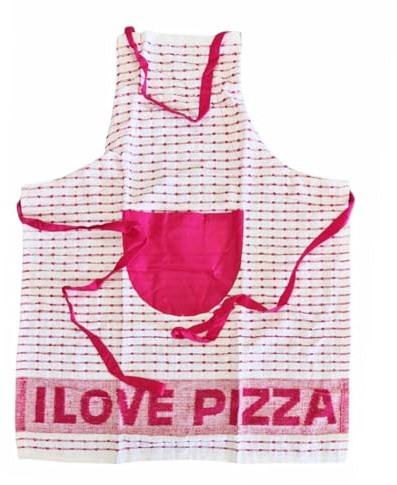 Russo Tessuti Grembiule Parananza Casacca Spugna Cotone Tascone Colori Vari Casa Cucina -Fucsia