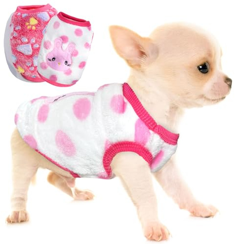 2 maglioni per cani in pile, taglia XXS, chihuahua carino per l'inverno, taglia XS, bassotto