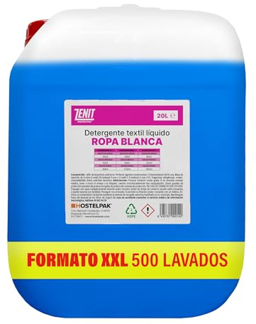Hostelpak | 20 L - Lessive liquide pour linge blanc, blanchisserie professionnelle, lessive pour linge classique, lessive pour linge