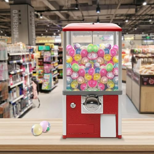 Distributore automatico di caramelle commerciale,distributore automatico di caramelle Gumball,distributore automatico di capsule grandi per aziende,palline rimbalzanti per palline da 4,5-5,5cm,Red