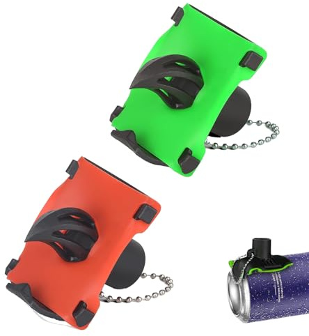 2Psc Bier Schrotflintenöffner Innovatives Bier Shotgun Tool Biertrinkgerät | mit Schlüsselring für Camping Strandparty (Grün, Rot)