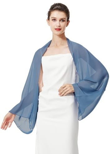 BEAUTELICATE Chiffon Schal Stola Damen Festlich Elegante Schultertuch Bolero Shrug mit Ärmel für Abendkleider Brautkleider Sommer Hochzeit