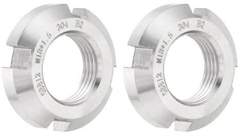 QUARKZMAN M18 x 1,5 mm - 2pz Fissaggio Dadi Tondi Scanalati Quattro Scanalature - Dado Bloccaggio Tondo Acciaio Inossidabile 304 per Vari Cuscinetti Volventi, Settore Industriale, Argento