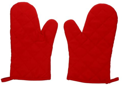 Alipis Double Oven Gloves Heat Resistant Cooking Mitts Insulated Gloves for Baking Grilling Microwave Safety